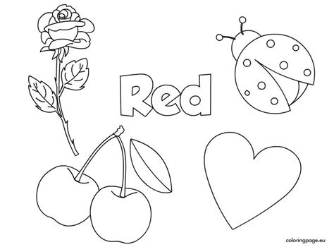 red coloring page color red activities color worksheets