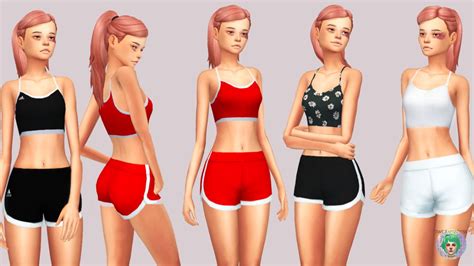 twinksimstress “basic gym shorts and top by