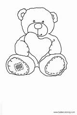 Bear Build Coloring Pages Teddy Heart Printable Adults Kids sketch template