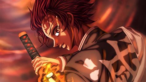 tanjiro fire wallpapers wallpaper cave