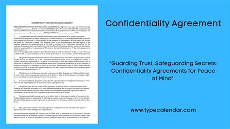 printable confidentiality agreement templates  word simple