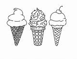 Cone Waffle Printable Drawn Ice Drawing Color Cream sketch template