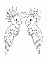 Coloring Cockatoo Couple Pages sketch template
