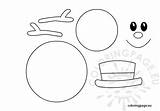 Snowman Template Coloring Printable Pages Nose Board Winter Wooden Hat Clipart Kids Templates Designs Circle Cute sketch template