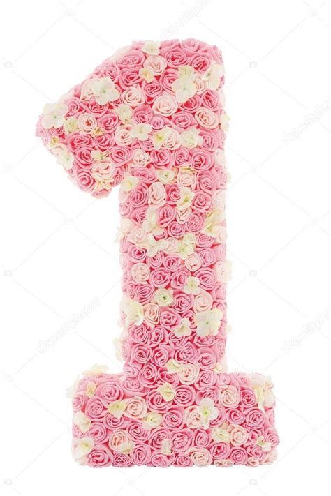 numero  floral uma petala de rosa flores rosas isolado sobre  fundo branco stock photo