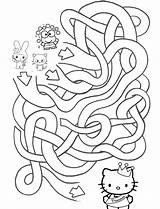 Hello Kitty Coloring Maze Mazes Kids Pages Activity Keroppi Laberinto Printable Soon Sheets Well Sheet Book Worksheet Worksheets Activities Mad sketch template