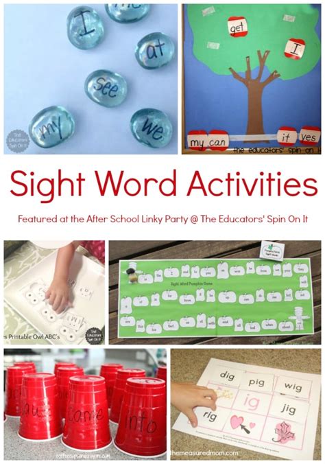 sight word word family activities  educators spin