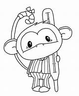 Well Soon Coloring Pages Printable Monkey sketch template