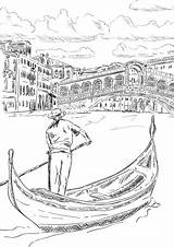 Venice Canals Romantic Gondolas sketch template