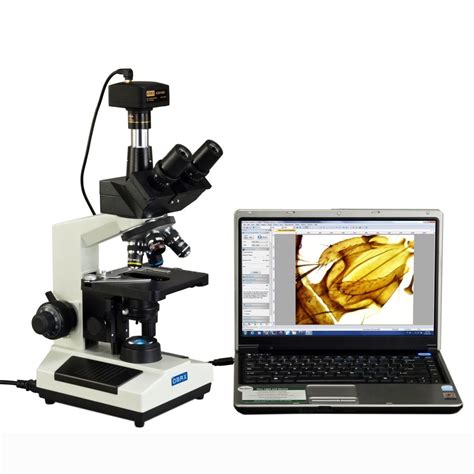 omax   digital trinocular microscope mp usb camera  stage