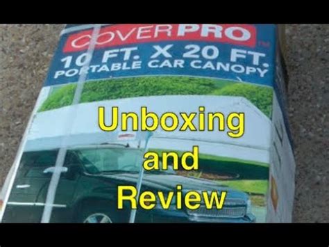 unboxing  review harbor freight  portable car canopy youtube