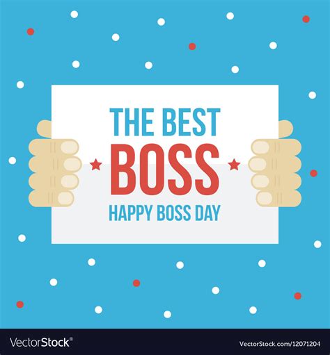 happy boss day card flat design royalty  vector image