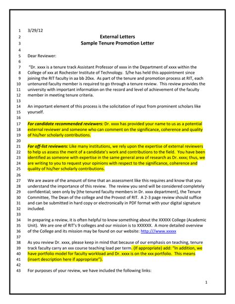 external letters sample tenure promotion letter