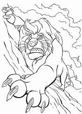 Lion King Mufasa Coloring Pages Rock Holding Falling Printable Tight Color Animation Disney Movies Drawing Drawings Getcolorings Comments Mu Print sketch template