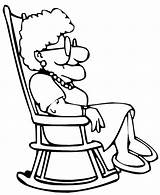 Grandmother Chair Coloring Sitting Rocking Clipart Colouring Pages Color Drawing Mother Getdrawings Luna Taichi sketch template