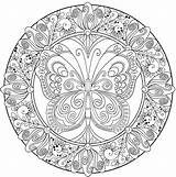 Coloring Mandala Pages Meditation Printable Butterfly Adult Mandalas Color Book Designs Print Adults Printables Animal Dover Publications Welcome Fall Colouring sketch template