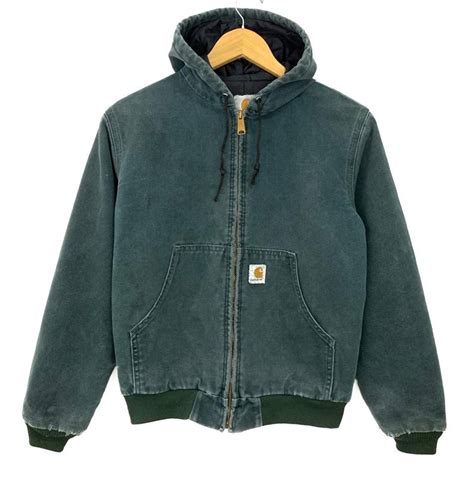 carhartt vintage carhartt denim hoodie work jacket grailed