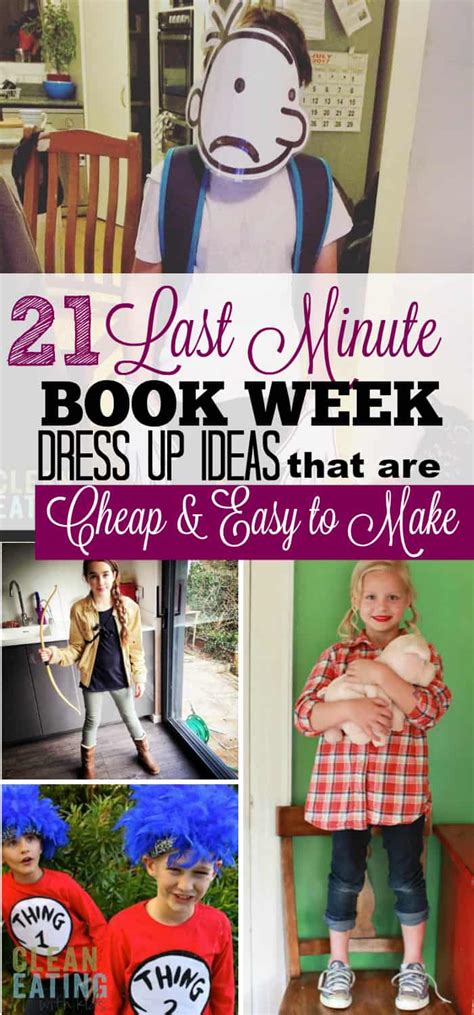 minute diy book week dress ups  kids clean eating  kids