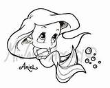 Coloring Pages Princess Ariel Disney Cute Chibi Drawings Baby Easy Cartoon Choose Board Sheets sketch template