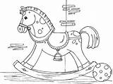 Horse Rocking Coloring Pages Edupics Cheval Bascule лошадка качалка Drawings Large Horses Color Animaux sketch template