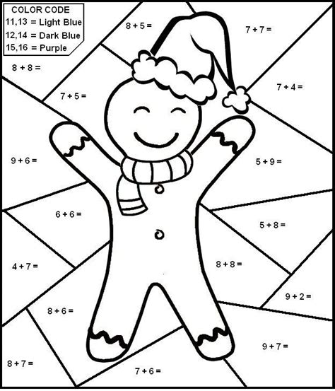 christmas math coloring worksheets  grade worksheets master