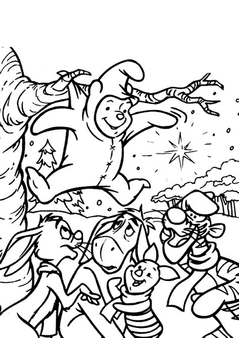 winnie  pooh christmas coloring pages learn  coloring