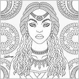 Coloring Afro Therapy Negras Salvo sketch template