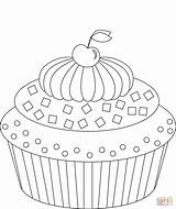 Cupcake Coloring Pages Cherry Cupcakes Printable Cake Categories sketch template