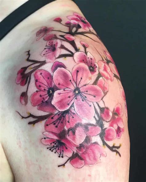 27 Charming Cherry Blossom Tattoo Examples