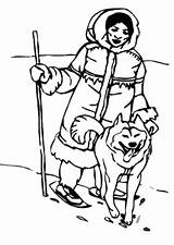 Eskimo Husky Hunting Colorluna sketch template