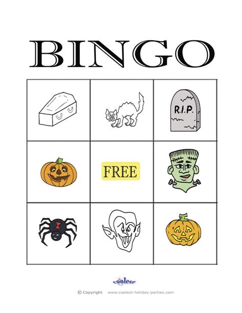 halloween bingo  coolest  printables