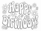 Birthday Happy Coloring Pages Color Colouring Printable Adult Cards Adults Sheet Card sketch template