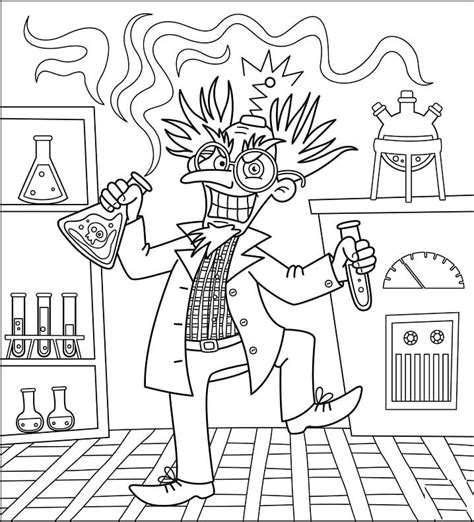 scientist  coloring page  printable coloring pages  kids