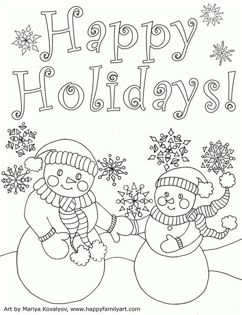 happy holidays coloring pages printable   happy holidays coloring pages