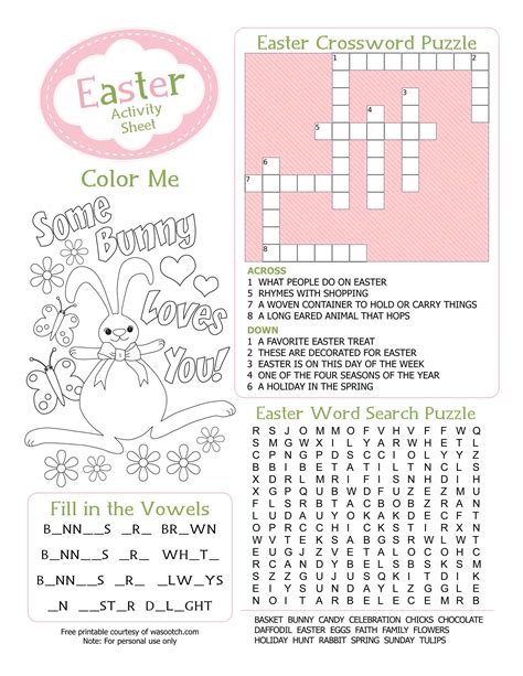 printable easter activity sheets