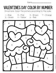 color  number valentines day preschool worksheets preschool