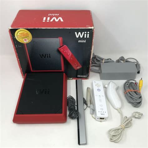 nintendo wii mini console complete bundle  box cords controller cib rvl  ebay