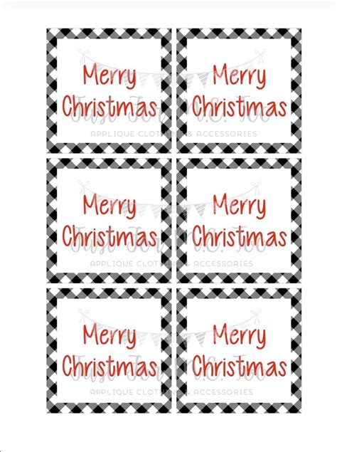 merry christmas printable tags instant  christmas tags