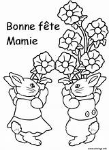Fete Mamie Meres Mamies Fête Lapins Anniversaire Colorier Grands Joyeux Parfait Jecolorie Imprimé sketch template