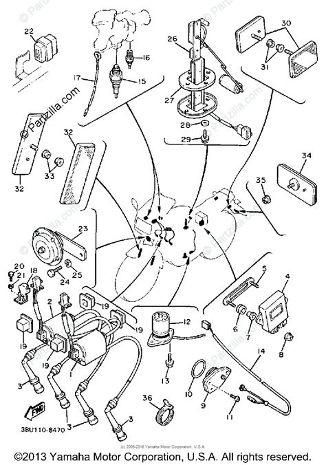 yamaha motorcycle  oem parts diagram  electrical  partzillacom