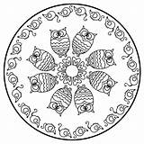 Mandala Mandalas Animals Owls Color Coloring Easy Cute Circle Pages Drawing Coloriage Hibou Un Relaxing Animaux Facile Imprimer Animal Some sketch template
