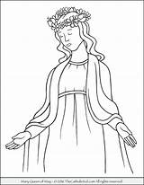 Mary Coloring Pages Catholic Crowning May Queen Mother Jesus Clipart Kids Virgin Kid Color Children Saint Printable Print Colouring Sheets sketch template