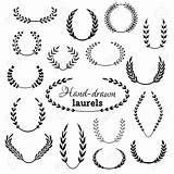 Laurel Wreath Drawing Elements Vector Wreaths Getdrawings Isolated Drawn Hand Set sketch template