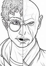 Voldemort Ausmalbilder Hogwarts Draco Pt2 Lovegood Hp Adults Pieces sketch template