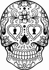 Dia Muertos Los Coloring Pages Skulls Skull Printable Getcolorings Color sketch template