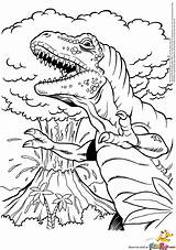 Dinosaurs Volcano Volcan Dinosaure Imprimer Coloriages Jurassic Tyrannosaurus Erupting Eruption Bubakids sketch template