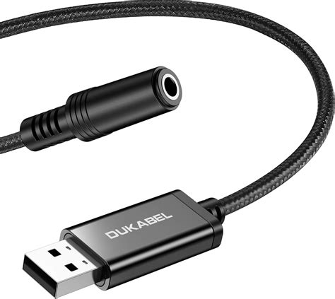 dukabel proseries usb  mm jack audio adapter trrs  pole mic supported usb  headphone