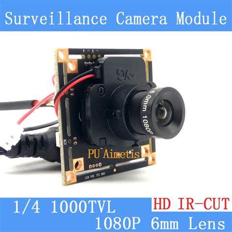 tvl cmos security camera pcb board module  p mm lens ir cut filter  surveillance
