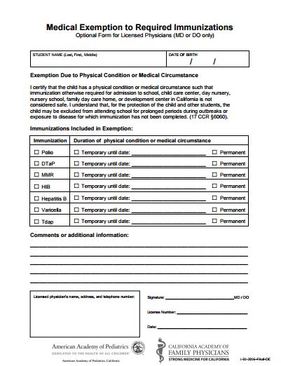 vaccination refusal letter samples hq printable documents