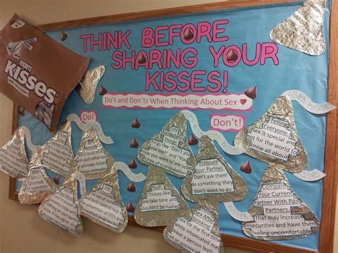 february bulletin board think before sharing your kisses do s and don ts when thinking about